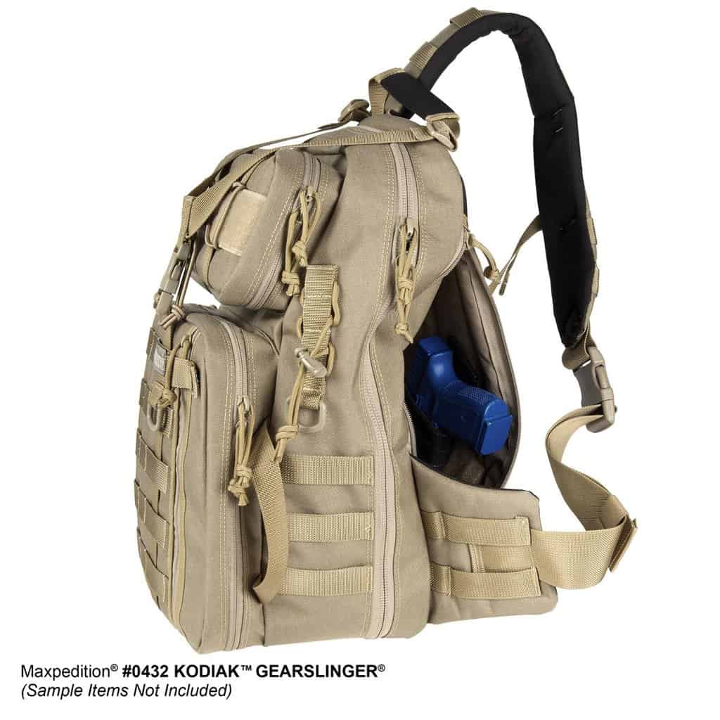 Kodiak Gearslinger Backpack by Maxpedition in Black or Khaki Color